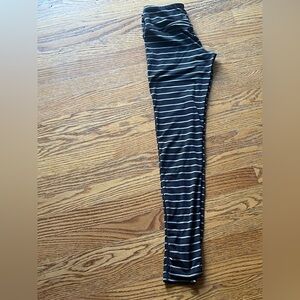Athleta Black and White Striped Leggings